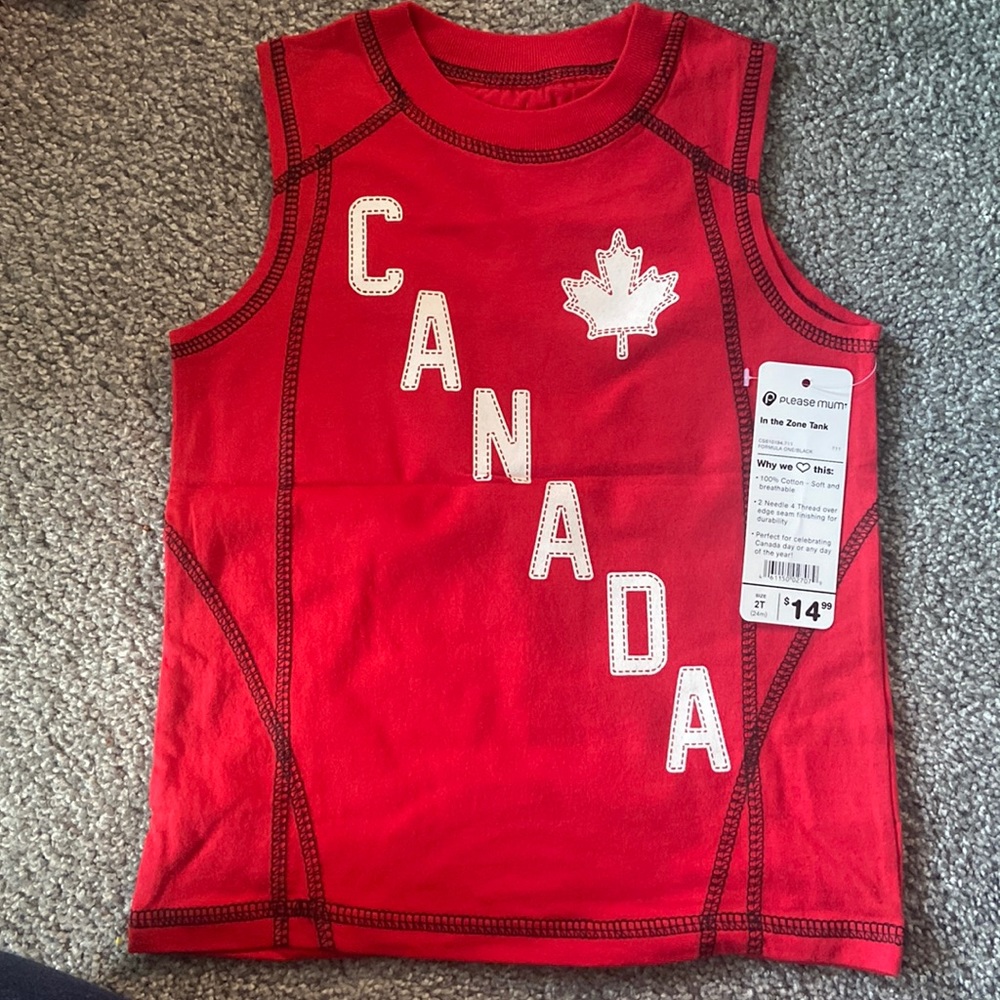 BNWT Please Mum toddler tank top. Size 2t